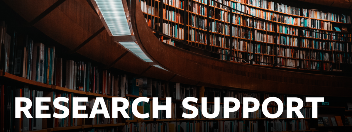 research support over image of library